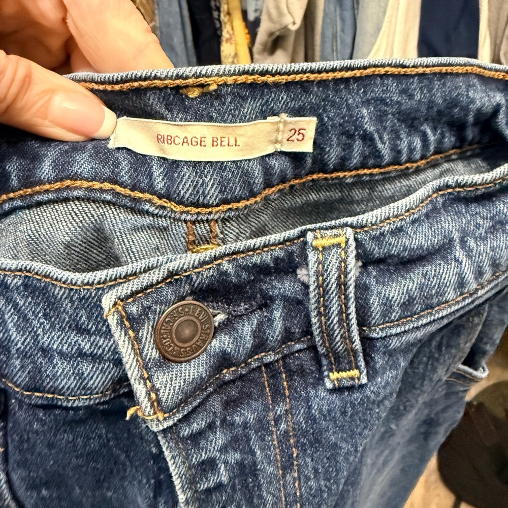 Levi's Ribcage Bell Flare Jeans - Classic Blue Denim